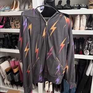Aviator Nation Hoodie with Colorful Lightning Bolts Zip-up and Pants!!!!!!